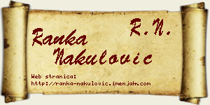 Ranka Nakulović vizit kartica